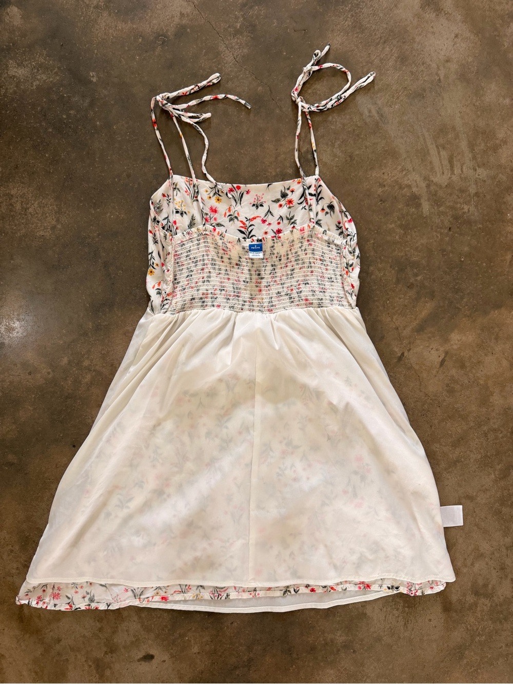 Old Navy Floral Tie Shoulder Sundress Small Petite Cottagecore Mini Dress - Picture 12 of 12
